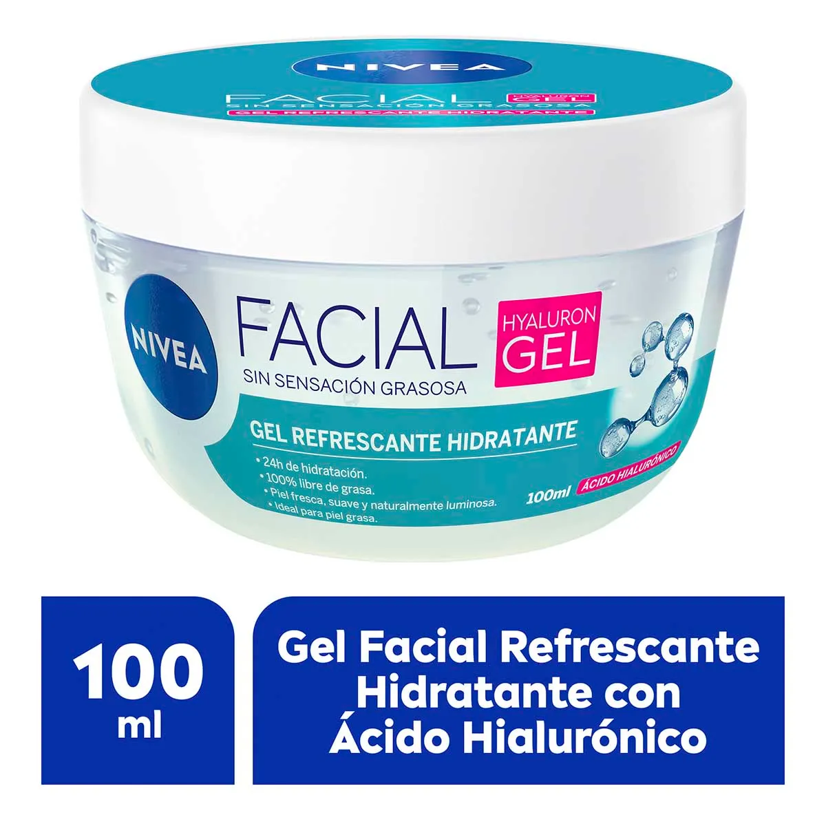 Gel Nivea Facial Refrescante Hidratante Hyaluron 100 Ml