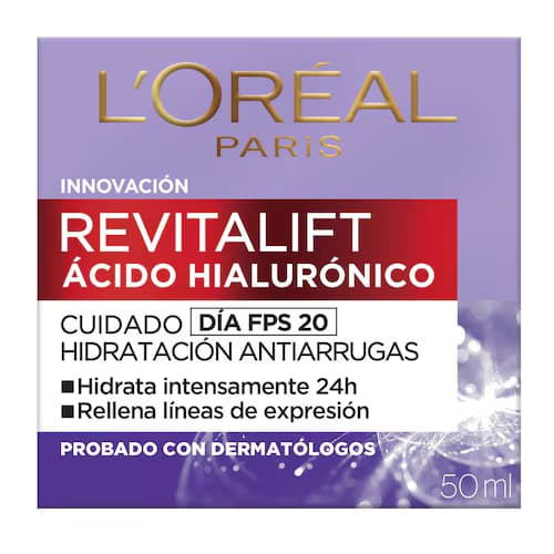 Crema Facial Loreal Revitalift Acido Hialuronico Día C/50 mL