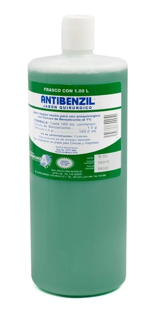 Jabón Quirúrgico ANTIBENZIL NF C/1 L