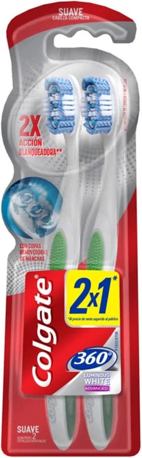 Cepillo Dental Colgate 360 White C/2 Pzas