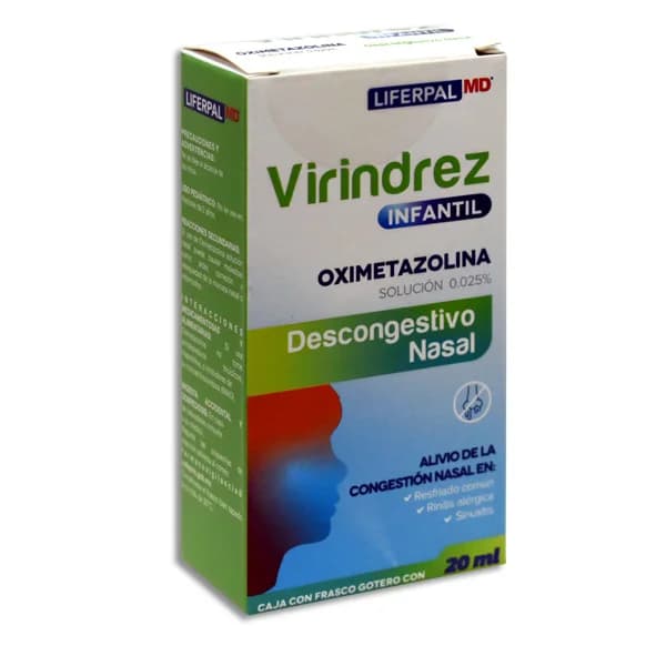 Oximetazolina 0.025% Virindrez Infantil C/20 mL