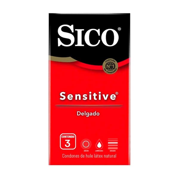 Condón Sico Play Sensitive C/3 pzas.