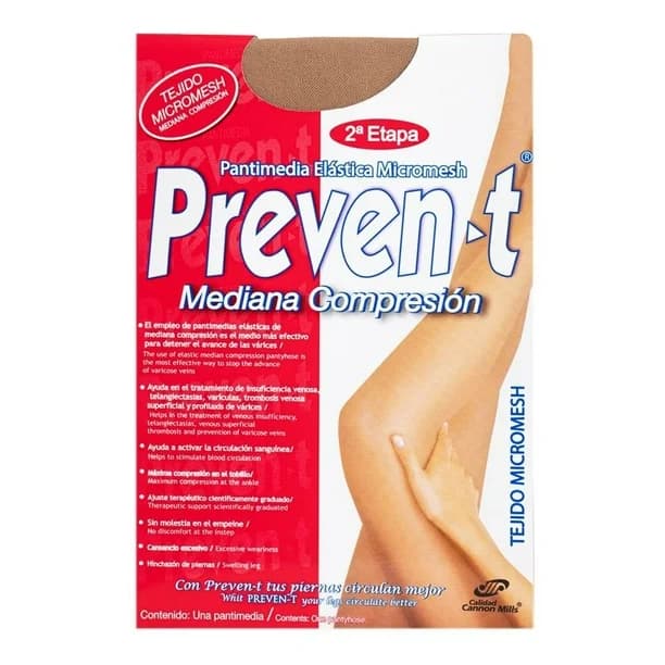 Pantimedia elastica PREVEN-T Talla grande Mediana Piel C/1 Pza