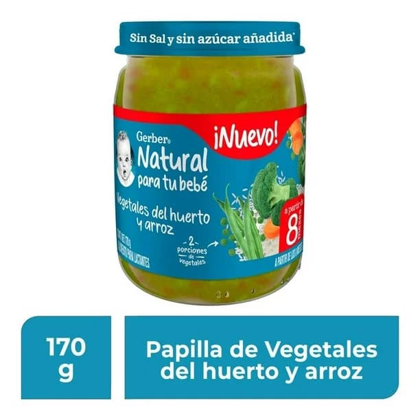 Gerber Etapa 3A Vegetales del Huerto y arroz C/170 g