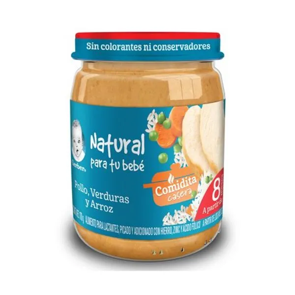 Gerber Etapa 3A Pollo verduras y arroz C/170 g