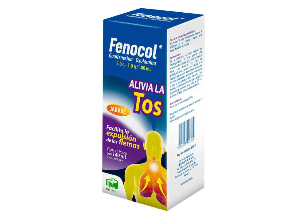 Guaifenesina 2 g / Oxolamina 1 g / 100 mL FENOCOL C/140 mL