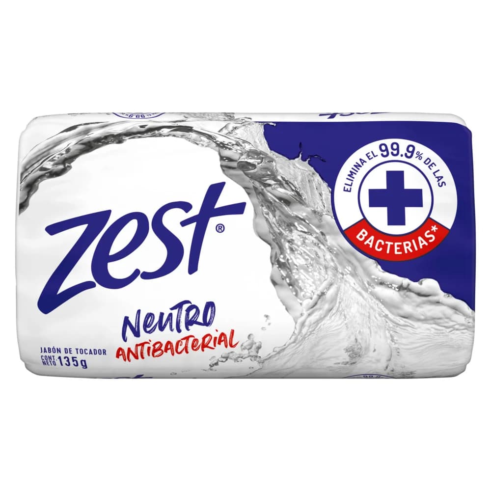 Jabón en Barra ZEST Neutro Antibacterial C/135 g