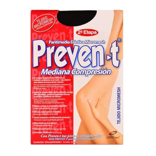 Pantimedia elastica PREVEN-T Talla grande Mediana Negra C/1 Pza