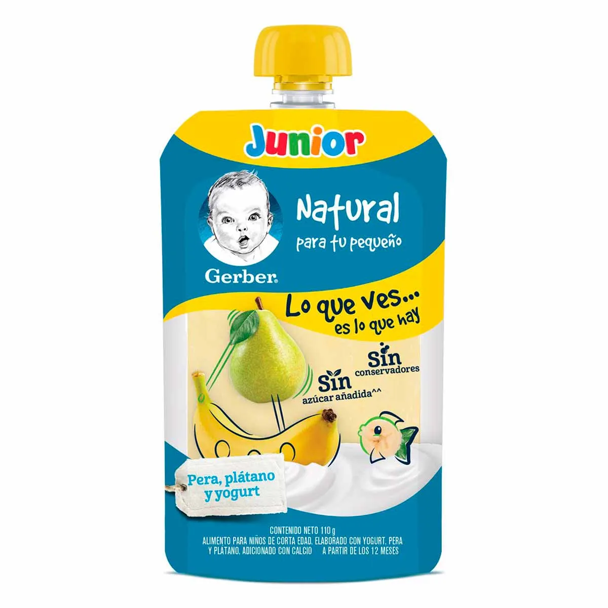 Gerber Flexipack Junior Pera Plátano y Yogurt C/110 g