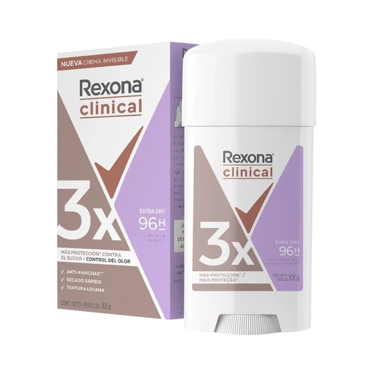 Antitranspirante en Barra Rexona Clinical Xtra Dry C/55 g