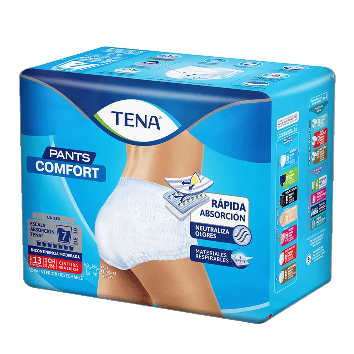 TENA Pants Confort Talla: Ch-Med C/13 pzas