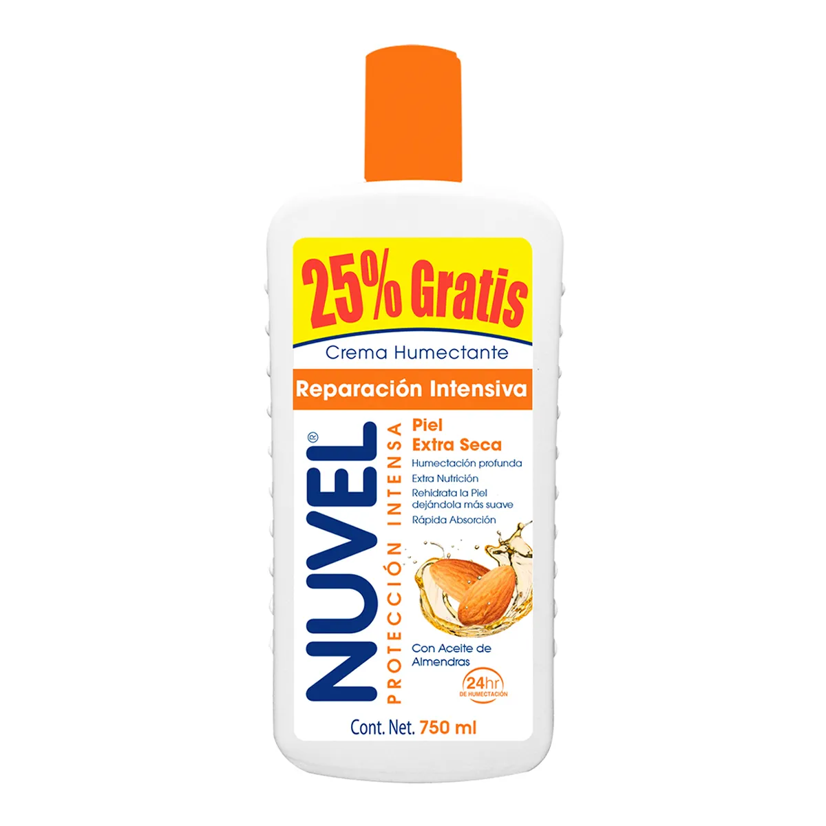 Crema Nuvel Proteccion intensa Piel Extra Seca Aceite de almendras C/775 mL