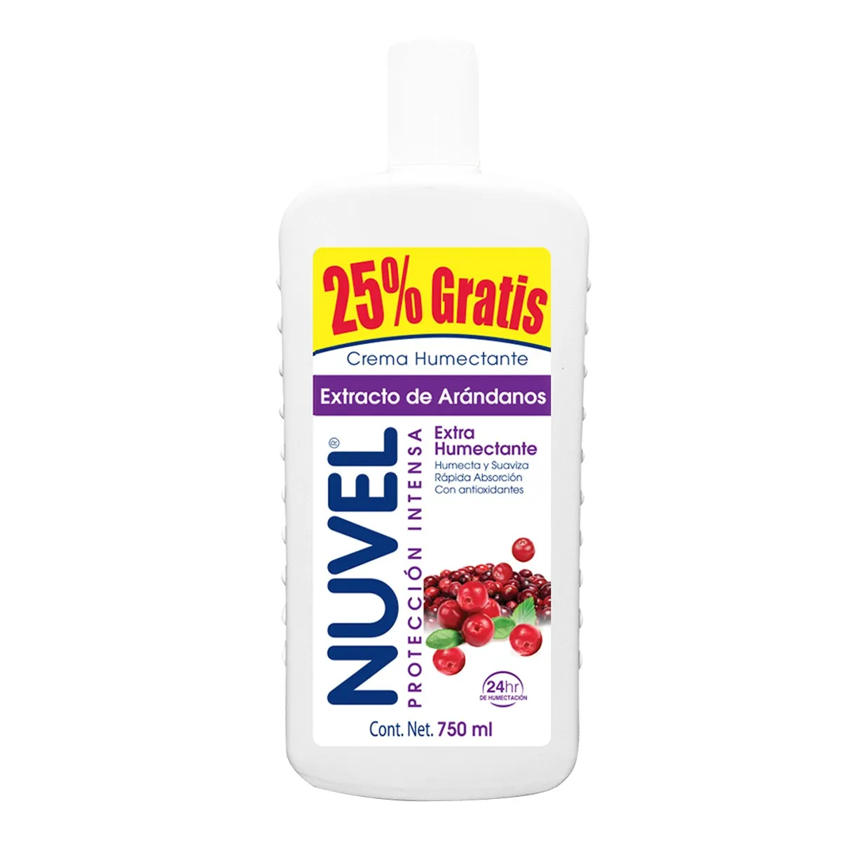 Crema Nuvel Proteccion intensa Extra Humectante Extracto de Arándanos C/775 mL