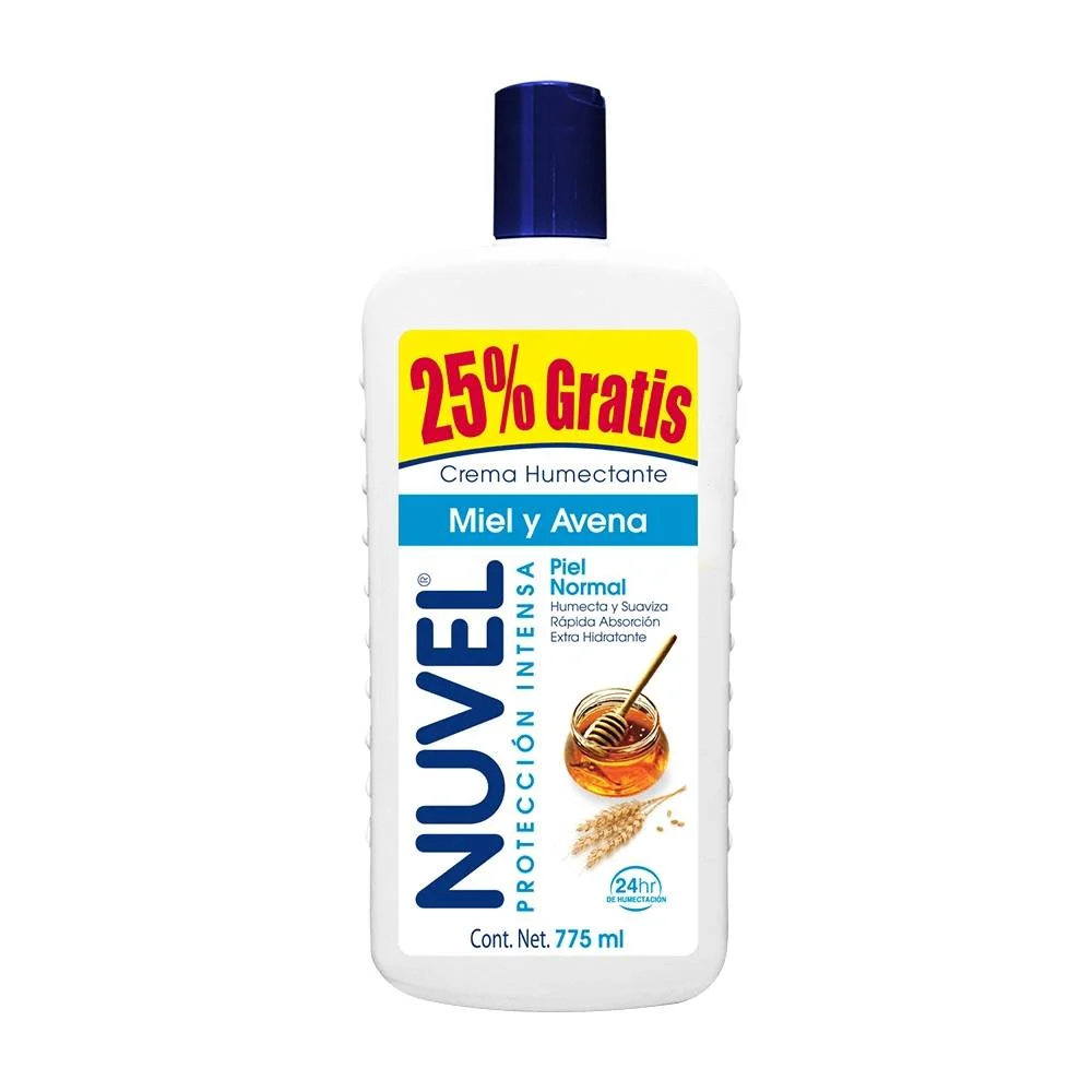 Crema Nuvel Protección intensa Piel Normal Miel y Avena C/775 mL